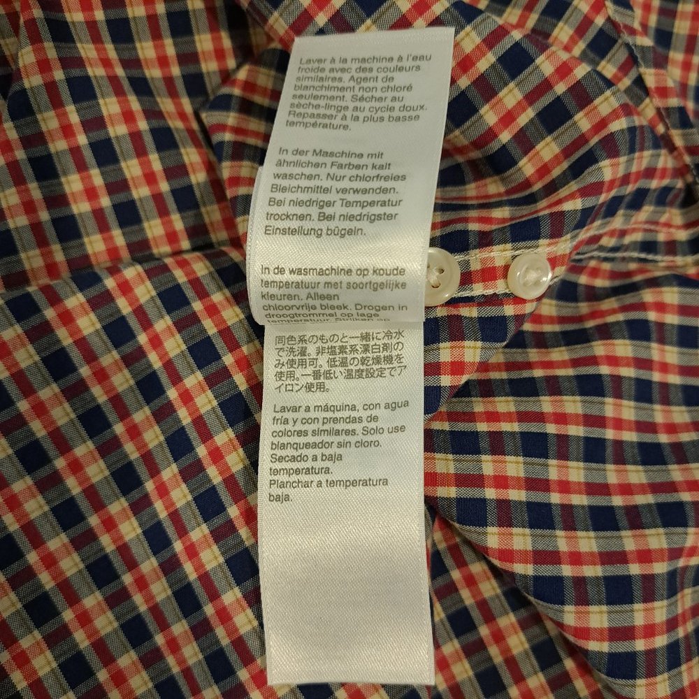 J. Crew men's medium slim stretch 98% organic cotton button down plaid shirt - Picture 10 of 14